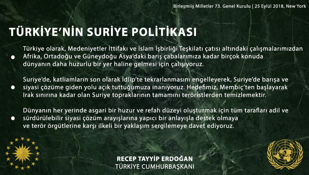 Tüm tarafları Suriye'de sürdürülebilir çözüm arayışlarına destek olmaya ve terör örgütlerine karşı ilkeli bir yaklaşım sergilemeye davet ediyoruz. 

#WorldIsBiggerThan5