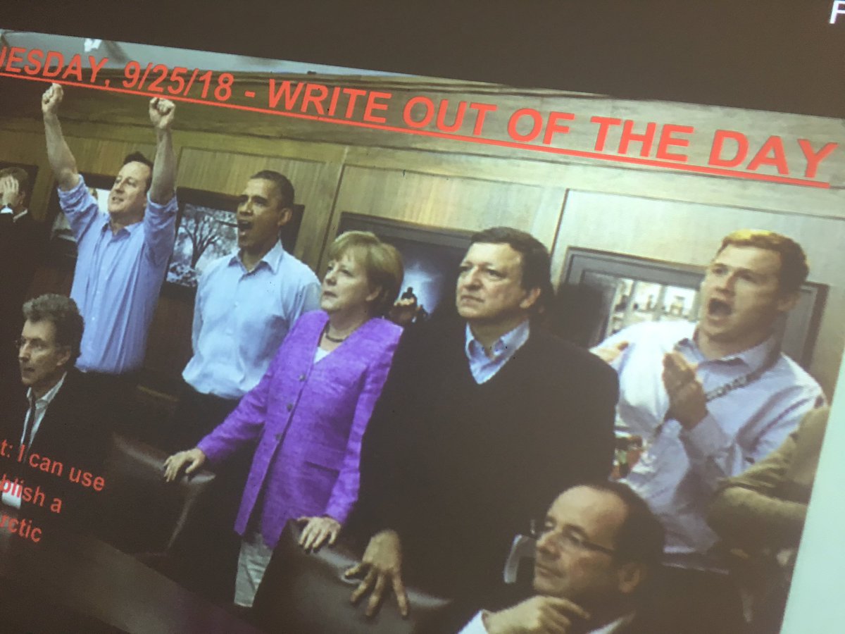 RockatWest's tweet photo. Writing "out" of the day in social studies...what is really happening in this picture? You might be surprised.  #effectivecommunicators #writingacrosscontents #scthinksbigger https://t.co/0Bmo1jpDkD