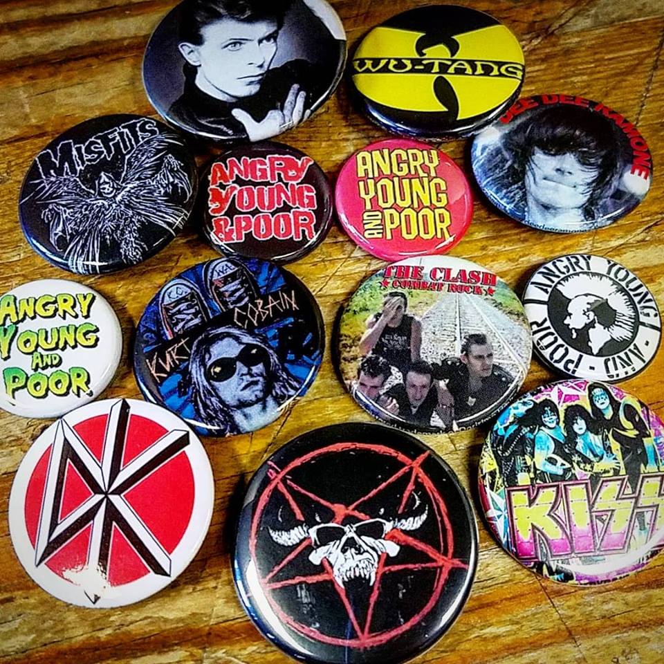Angry Young And Poor on X: New band pins have just hit the shop. Most in  pic are $1.20. Wear AYP for for 50 cents. We're CHEAP! Grab your favs in  store