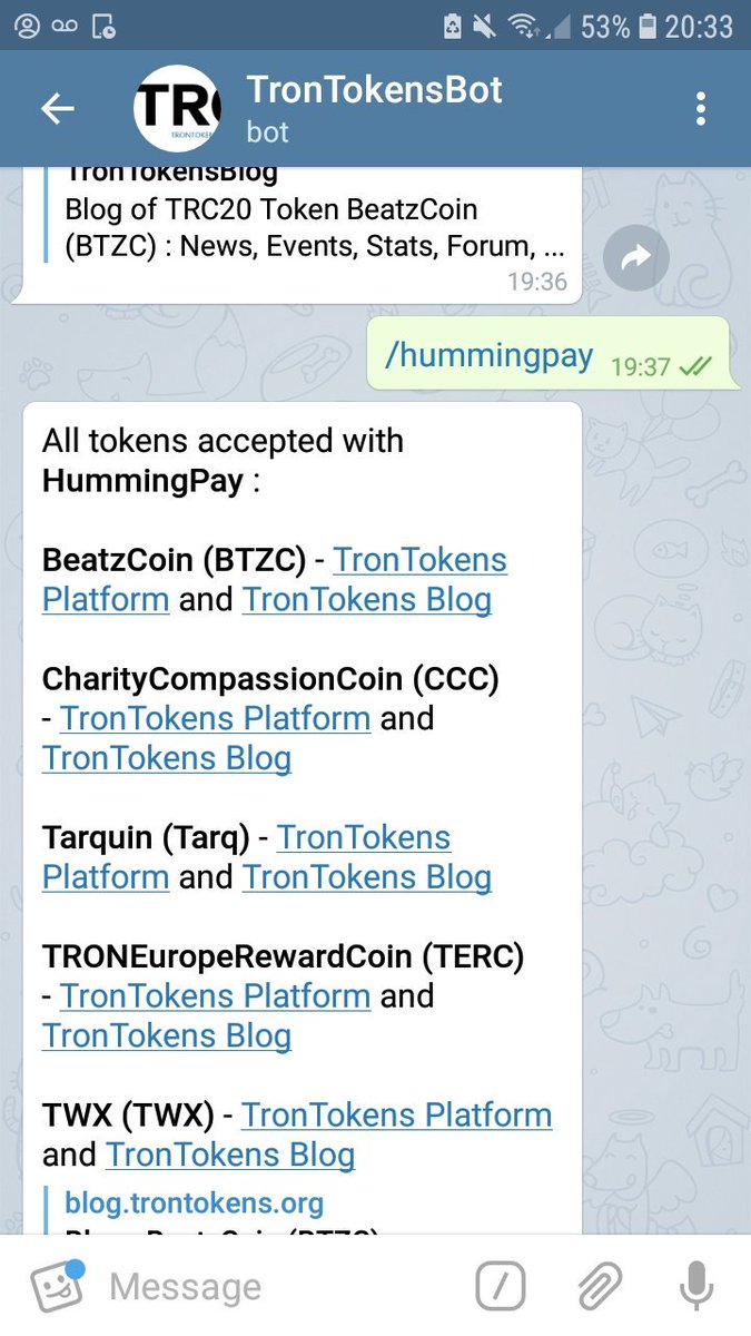 trontokens's tweet photo. With https://t.co/NYAKavZVPH, it's easy to know what tokens are accepted with #HummingPay ! @HummingPay #MassAdoption #TronTokensEcosystem @europe_tron @BeatzCoin @CCC_GIVES @TronWalletMe #TRON @Tronfoundation https://t.co/1WPEHy1rfH
