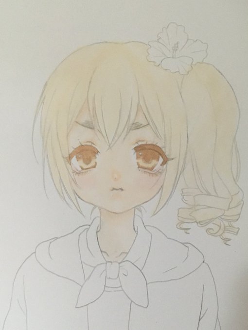 凄い雑な色塗りだけど女の子練習に描いたワイちゃん 