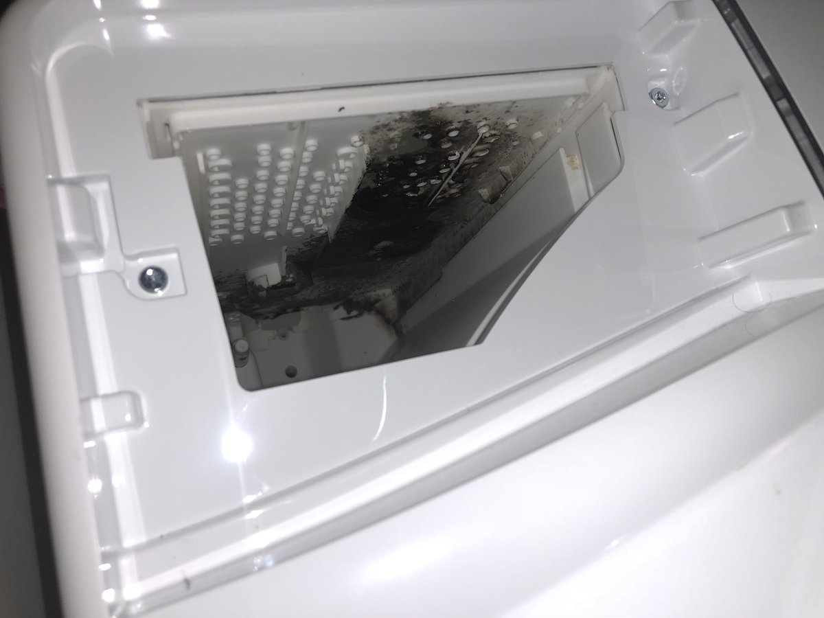 RespectAndLearn's tweet image. How does a 15-month old laundry washer grow this much BLACK MOLD @WhirlpoolCare @whirlpoolusa @WhirlpoolCorp ?
Brief Google search revealed that this was an issue with older models. The washer is still under warranty. Please provide a fix? #WhirlpoolDuet #WFW92HEFW #Mold #SMELLY
