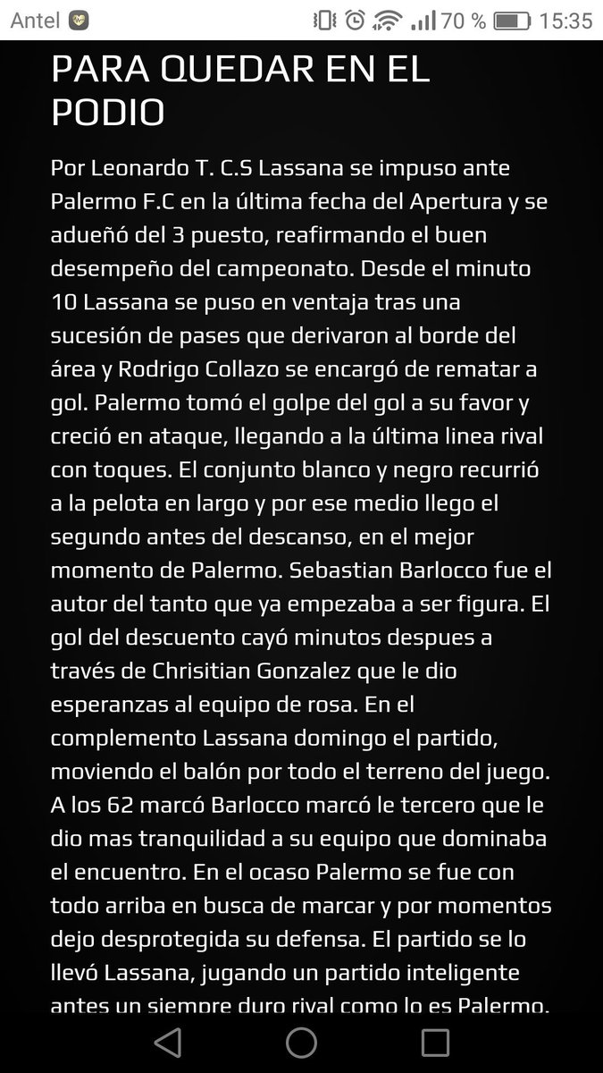 PalermoMvd's tweet photo. Así vio la prensa de @LIGA_MVD nuestro último capítulo del apertura https://t.co/r9rrdKpgA7