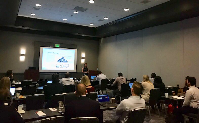 Tangoe's tweet image. #tangoe10citytour18 Excitement begins! Sidra Berman begins the keynote session #cloudexpensemanagement.