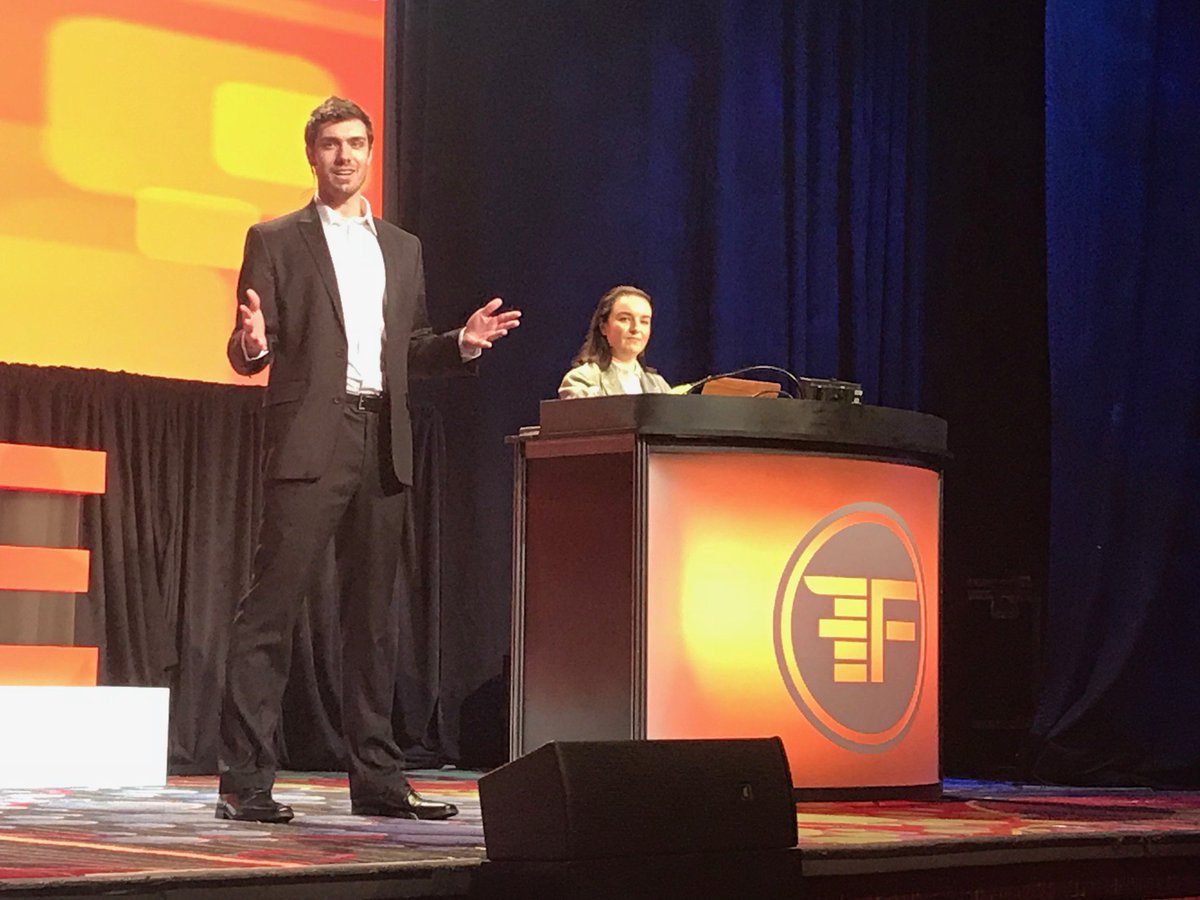 Finovate's tweet image. Brian Ley and Yoela Palkin of @Alpharank with the company's Marketing Cloud, powered by the graph, that boosts the efficiency of FI's digital marketing efforts. #Finovate