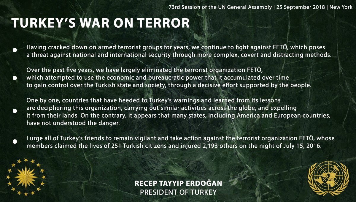 I urge all of Turkey's friends to take action against the terrorist organization FETÖ, whose members claimed the lives of 251 Turkish citizens on the night of July 15, 2016. 

#WorldIsBiggerThan5