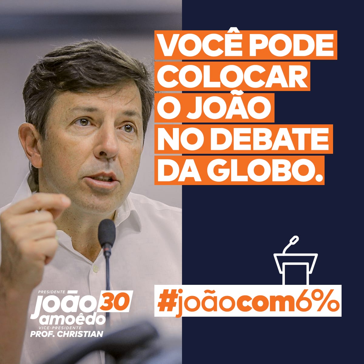 BuenoNegociosIm's tweet image. A oportunidade do Brasil ouvir o NOVO depende de vocês. Vamos mostrar a força da Onda laranja! 
#JoãoCom6% #Votesemmedo. #Vote30. #VoteJoãoAmoêdo30 @RedeGlobo  
Compartilhe e assine a petição: wbca.st/RF0RFsw