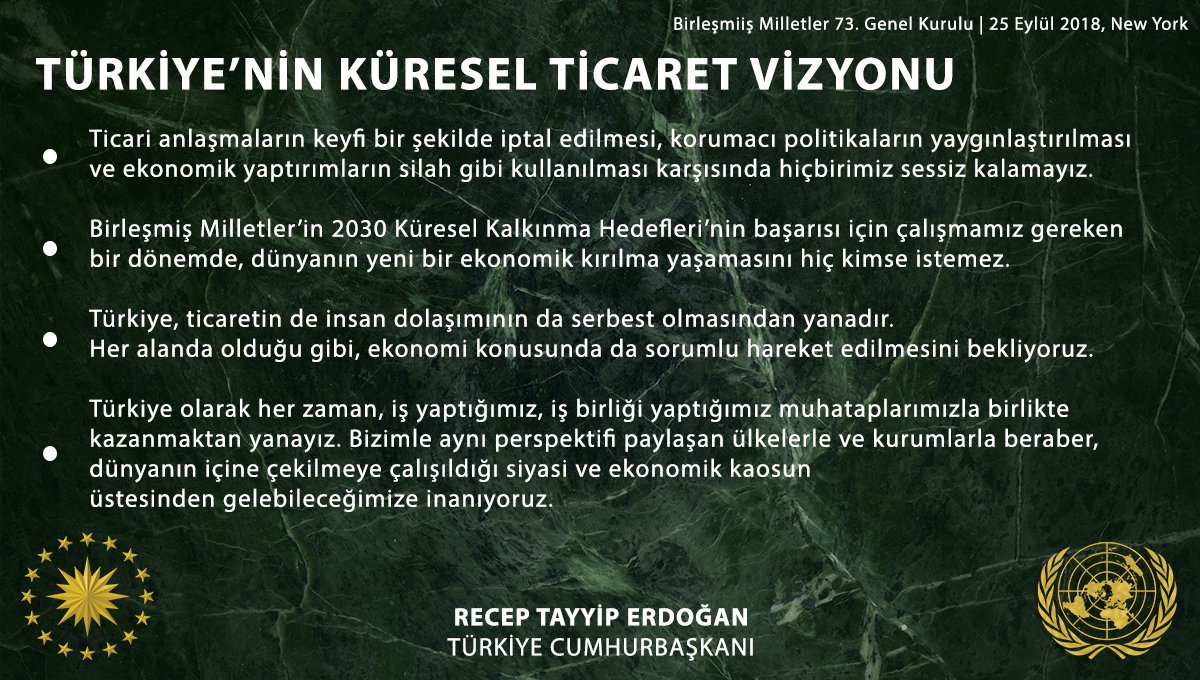 Türkiye ticaretin de insan dolaşımının da serbest olmasından yanadır. Her alanda olduğu gibi ekonomi ve ticarette de sorumlu hareket edilmesini bekliyoruz. 

#WorldIsBiggerThan5