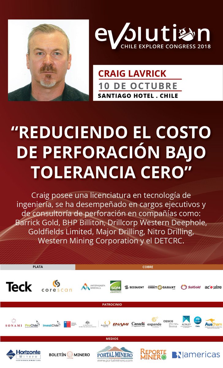 ChilExploReport's tweet image. ¡Presentación confirmada!
Regístrese aquí en #ChileExploreCongress2018 aquí: bit.ly/2vEmH3u