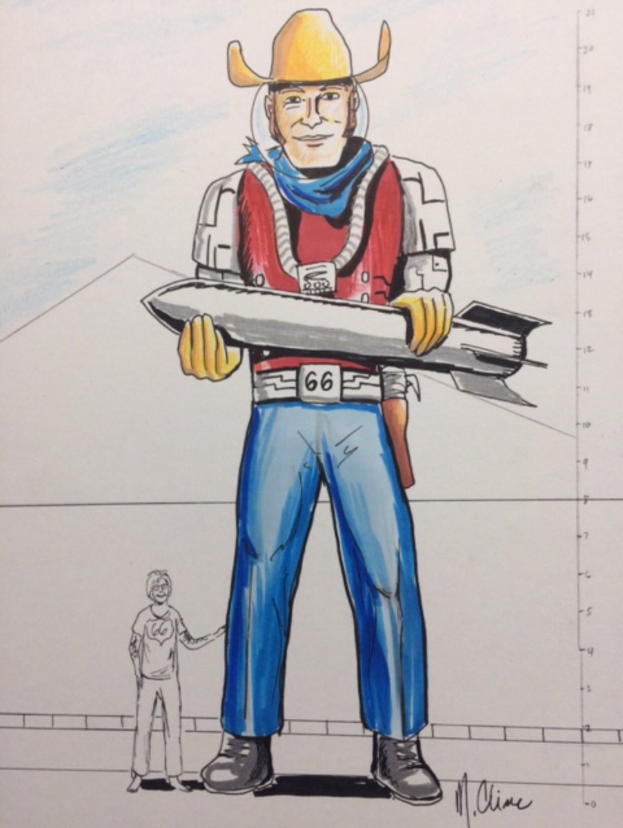 buckatomson66's tweet photo. Hear an AWESOME show on @1a about Roadside attractions!!! 🚀🤠♥️🐳 You can lend to our fundraiser to build a 20 FT Space Cowboy Muffler Man on Route 66! Link in profile! https://t.co/ZHQiSYGDv4 https://t.co/fFpRobV2q5