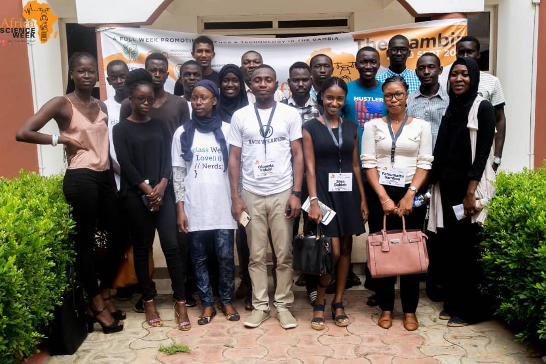 ASWGambia's tweet photo. @davidjeng3 mentioned that the main focus of this to create the right environment so that technology will not be for few Gambians but for all Gambians. #NEFScienceWeek
#PointClick
#GIVE1Project
#StartupIncubator
#Khamsys
#EduKid
#HackWeakEnd https://t.co/Q67epQT1LA