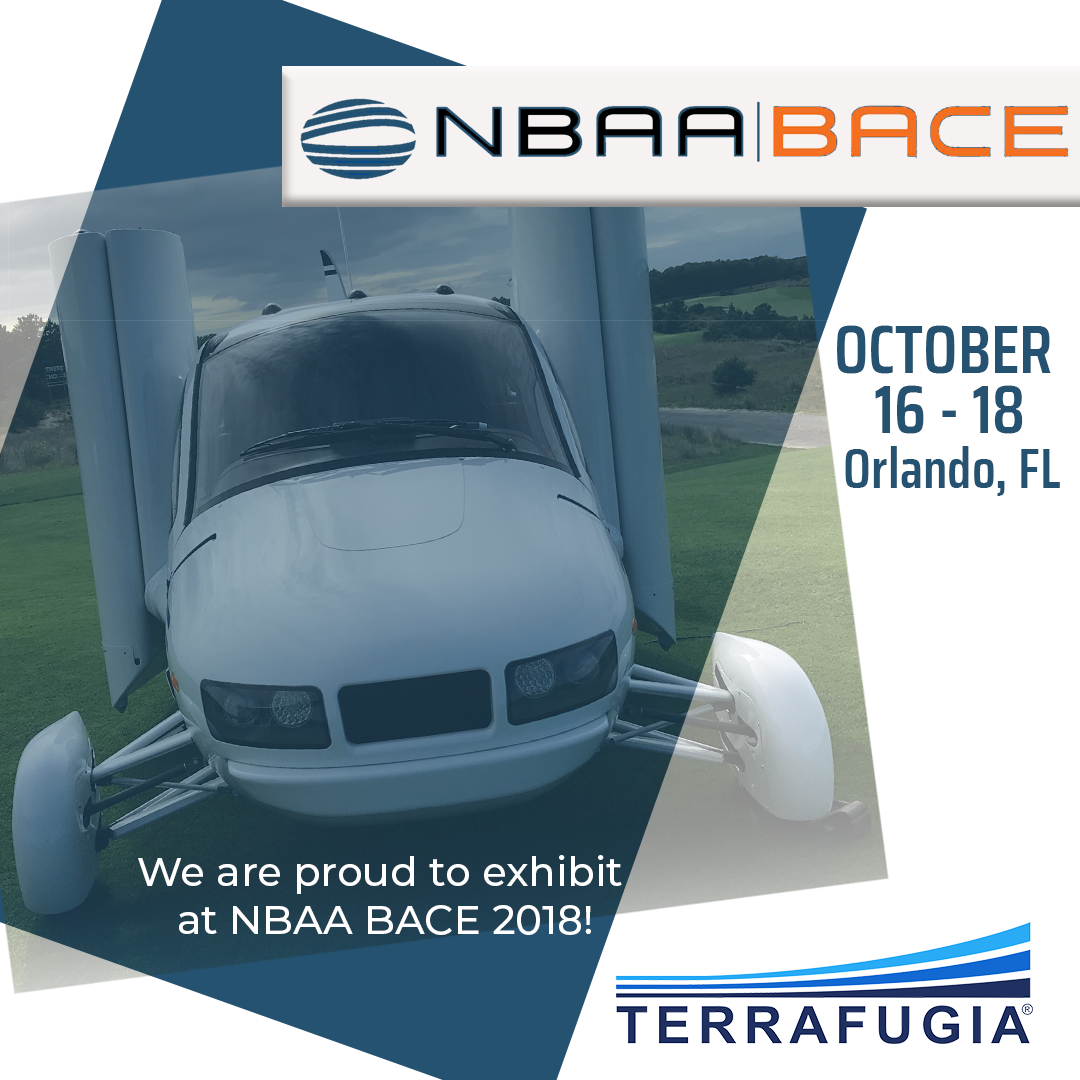TerrafugiaInc's tweet photo. #Terrafugia is excited to announce that we will be an exhibitor at #NBAA2018! Visit Booth #3134 in the South Exhibit Hall to see the latest in #eVTOL technology @NBAA #DrivenToFly #FlyingCars #NBAA #Innovation #Technology #Transportation #Mobility #Pilots #Aviation #Automotive https://t.co/uG5EewzhBq