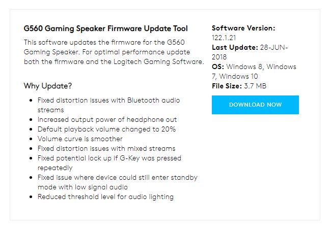 logitech g560 firmware