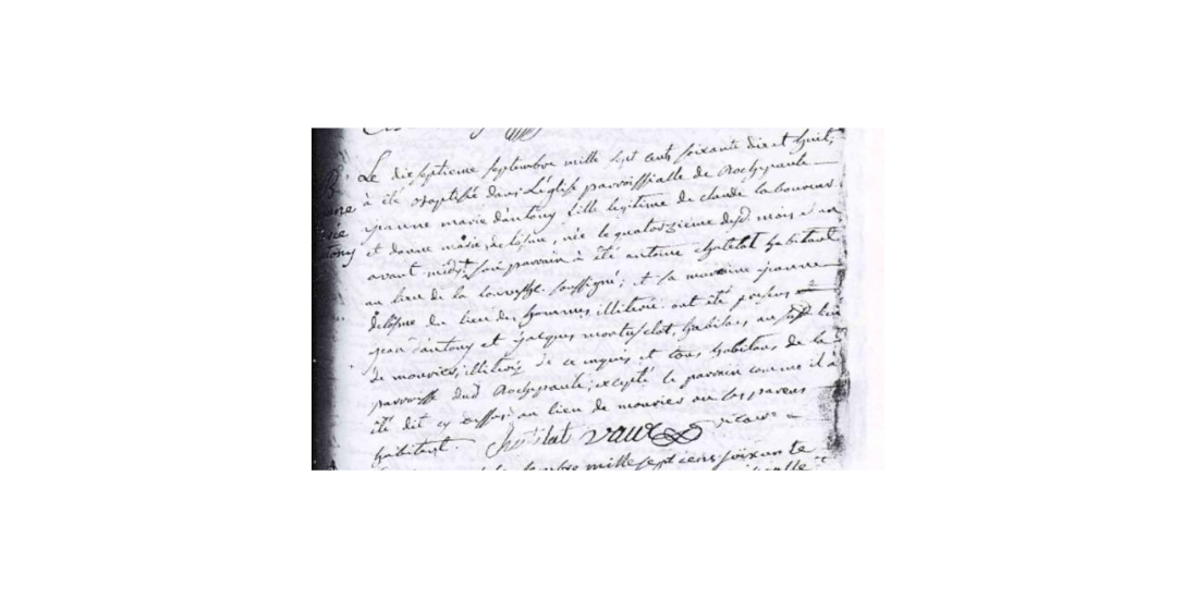LDGenealogie's tweet photo. #1J1Collatérale #DANTONY Jeanne Marie, fille de mes Sosas 180-181 : Claude & #DELOSME Anne est née ce 14/09/1778 à Rochepaule (07) son parrain : #CHATELAT ou #CHATELARD Antoine & sa marraine : #DELOSME Jeanne. Elle est la soeur de mon Sosa 90 : Jean Claude époux #BERT Marguerite https://t.co/mujueQRCRW