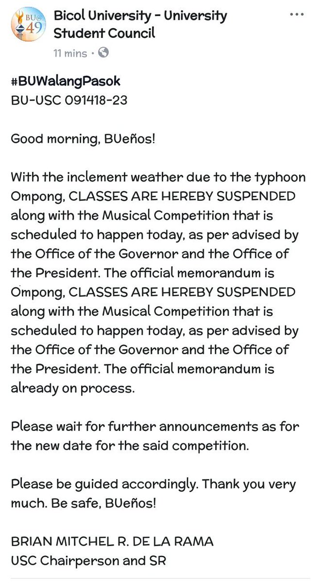 bucengcsc's tweet photo. #BUWalangPasok #WalangPasok #BUCENG #BUCENGCSC https://t.co/u6uOhXC2So