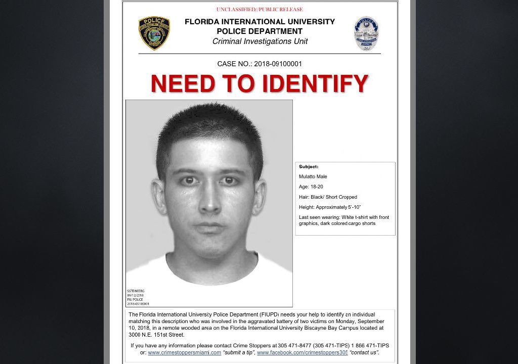 OfficialJoelF's tweet photo. .@FIUPOLICE looking for the man in this sketch. He’s accused of brutally beating 2 high school students at FIU’s Biscayne Bay Campus on Monday https://t.co/FYS6kxQ5EF