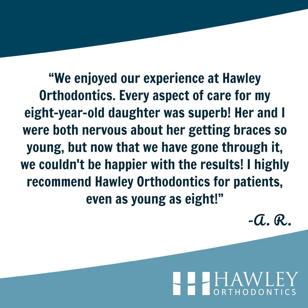Thank you for these superb words! We love seeing your daughter’s beautiful smile! Learn more about orthodontic treatment for kids at hawleyorthodontics.com/early-treatment 😀 #HawleySmiles #HawleyOrthodontics
