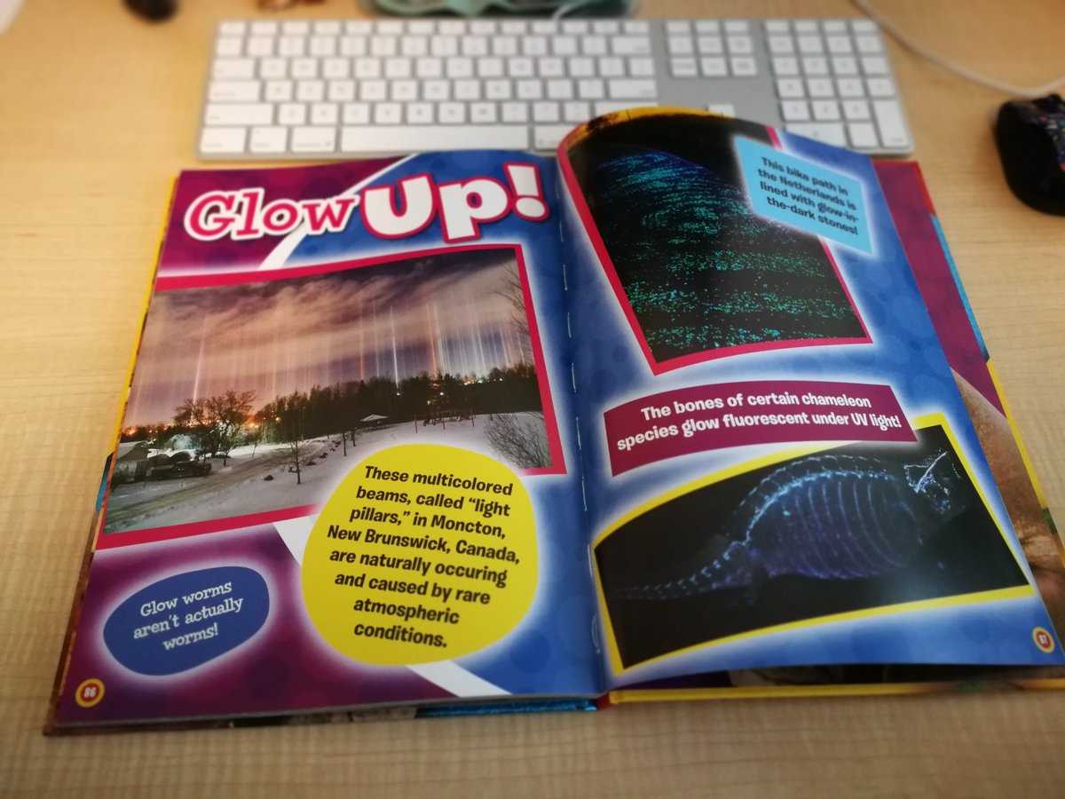 CodiacSm's tweet photo. I just received a copy of a Ripley's Believe It or Not! Kids book: "Fund Facts &amp; Silly Stories". They published one of the light pillar photos I took last December. Pretty awesome! ☺️ Thank you Ripley's! https://t.co/nYDI2SVoLK