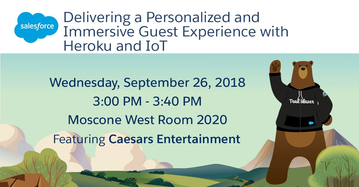 hello_desmond's tweet photo. Join us as Caesars Entertainment shares how they deliver an immersive customer experience with Heroku and IoT. https://t.co/Ctro7RVagt #DF18, #Dreamforce, #Salesforce #Heroku https://t.co/sODzlhMBwe