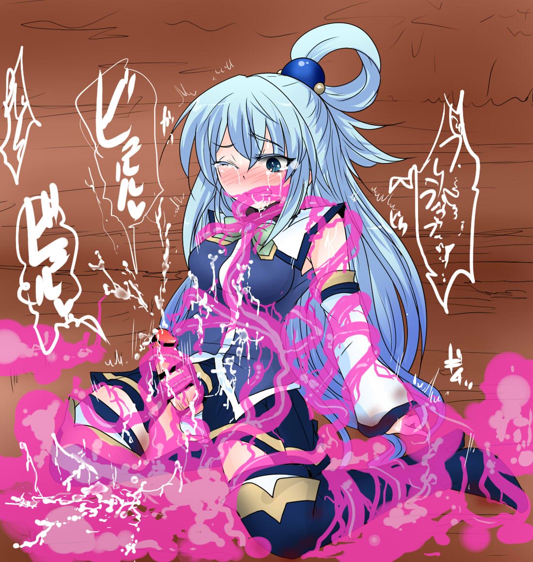 ぶーわ@Skeb受付中 on X: (R-18)スライムに襲われるふたなり アクア様。駄女神様みたいなキャラがよく虐められるのでこのすばはめっちゃ好きです、ふたなり受けはいいぞ t.cojHm0awSfgZ   X