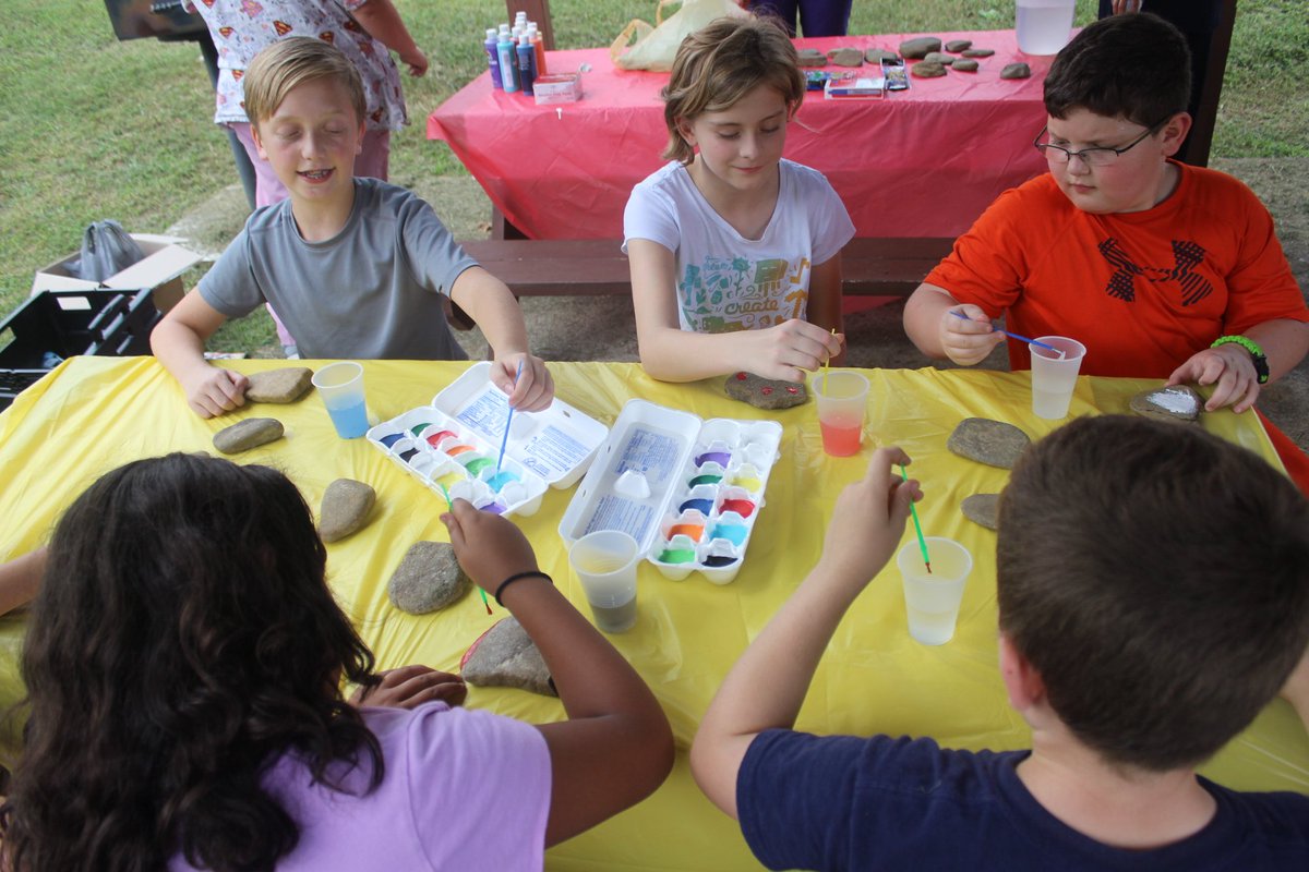 BGC_Greeneville's tweet image. Earlier this week staff from the Greene County Health Department painted rocks with some of our Club members. The rocks that the kids painted will be hidden and used for a hunt and hike on the Creation Health Trail in October!