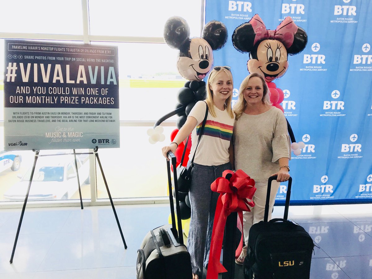 BTRairport's tweet photo. Our first group of #VivaLaVia passengers are en route to Austin and Orlando via direct flight on @FlyViaAir! Don’t forget to post about your favorite Via Air experience using the hashtag #VivaLaVia for a chance to win a prize package at the end of the month! #FlyBTR https://t.co/CE2e58fsMj