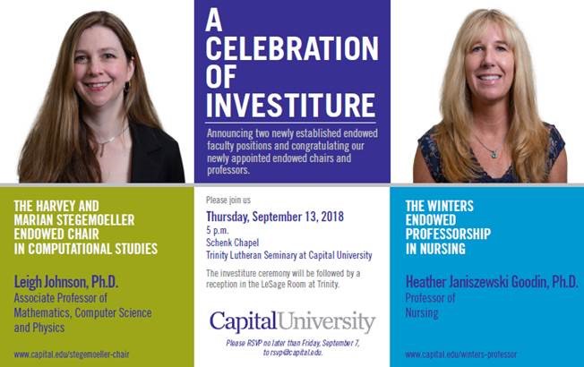 CapitalUNursing's tweet photo. Please join us tonight at 5 p.m. as we honor Dr. Heather Janiszewski Goodin! @HeatherJ22 https://t.co/jIP0kgnj6v