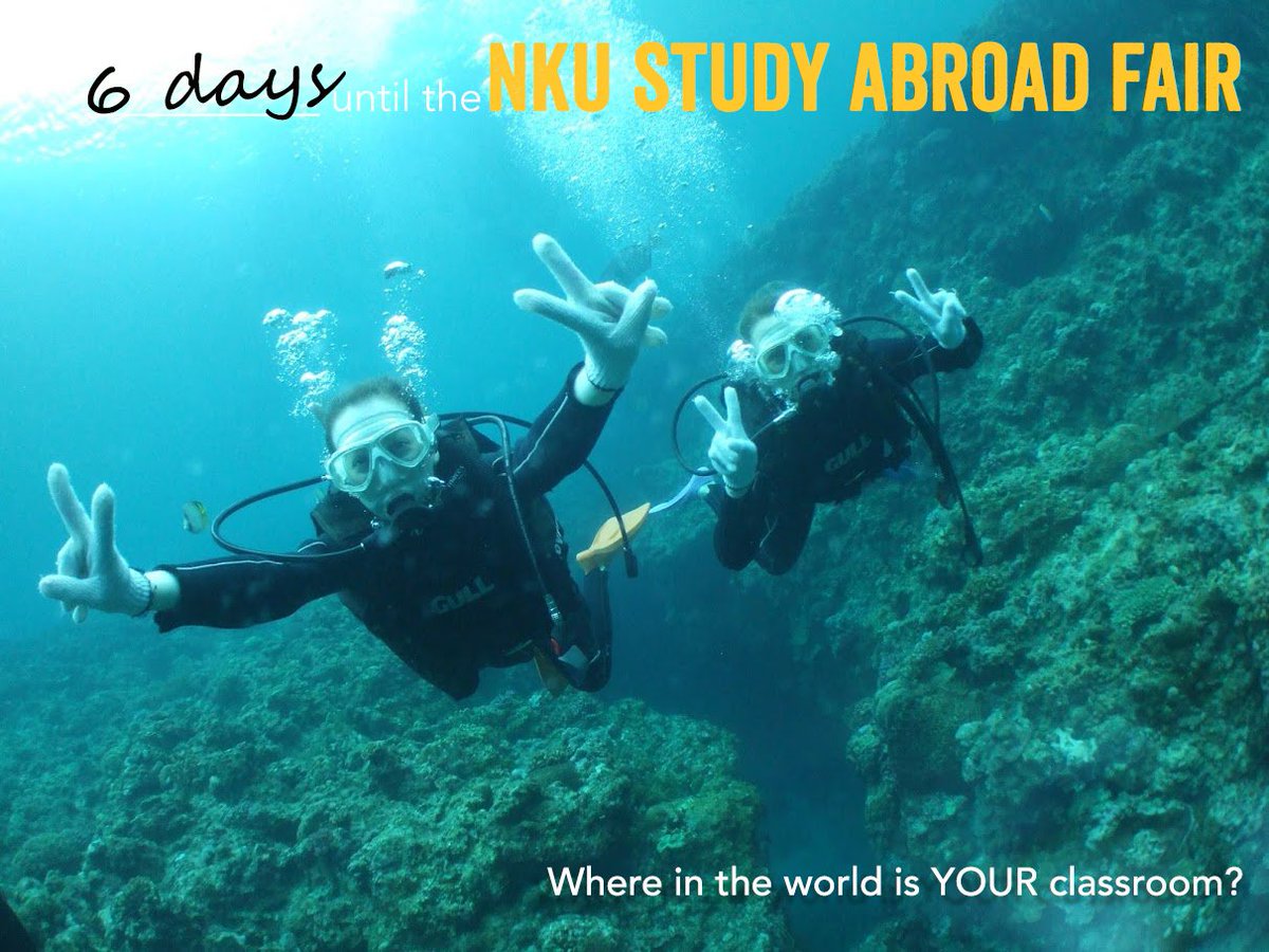 Not sure where you want to go? How about studying coral reefs up close in Belize next summer! Learn more about this program and many more next Wednesday at the Study Abroad Fair! #NorseAbroad #NKU <a href="/NKUBiology/">NKU Biology</a>
