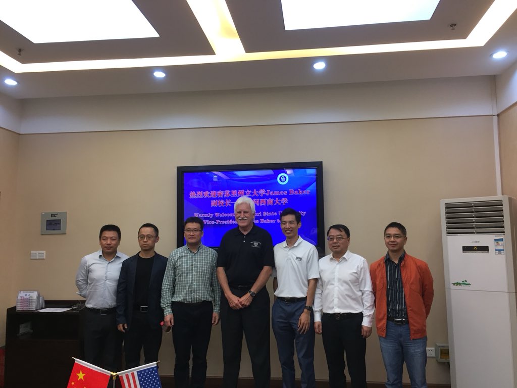 Jimbaker48's tweet image. In Chongqing meeting with officials of Southwest University. Always fun to catch up with students that have studied at MSU.