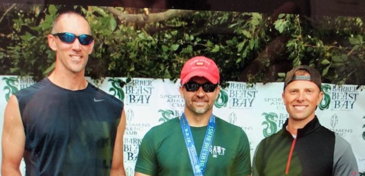 agmptohio's tweet photo. Even your local PT has to train to avoid his own injuries! #Obstacle #Challenge #Races #BarberBeastontheBay #10miles #toomuchsand https://t.co/8x0iWb0A3m
