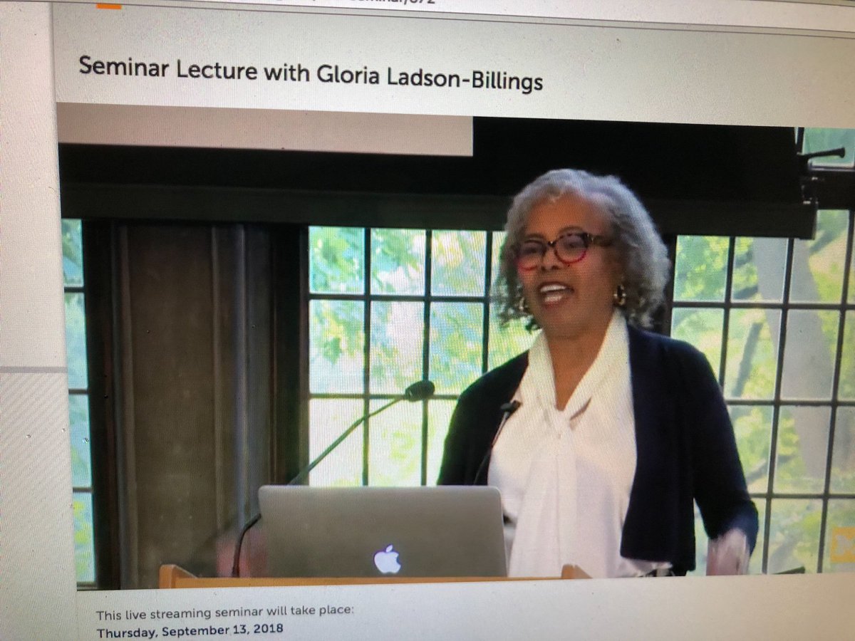 Hearing Dr. Ladson-Billings lecture after a long day of class is somehow refreshing 💆🏾‍♀️ #TWSeminar #DocStudentlife