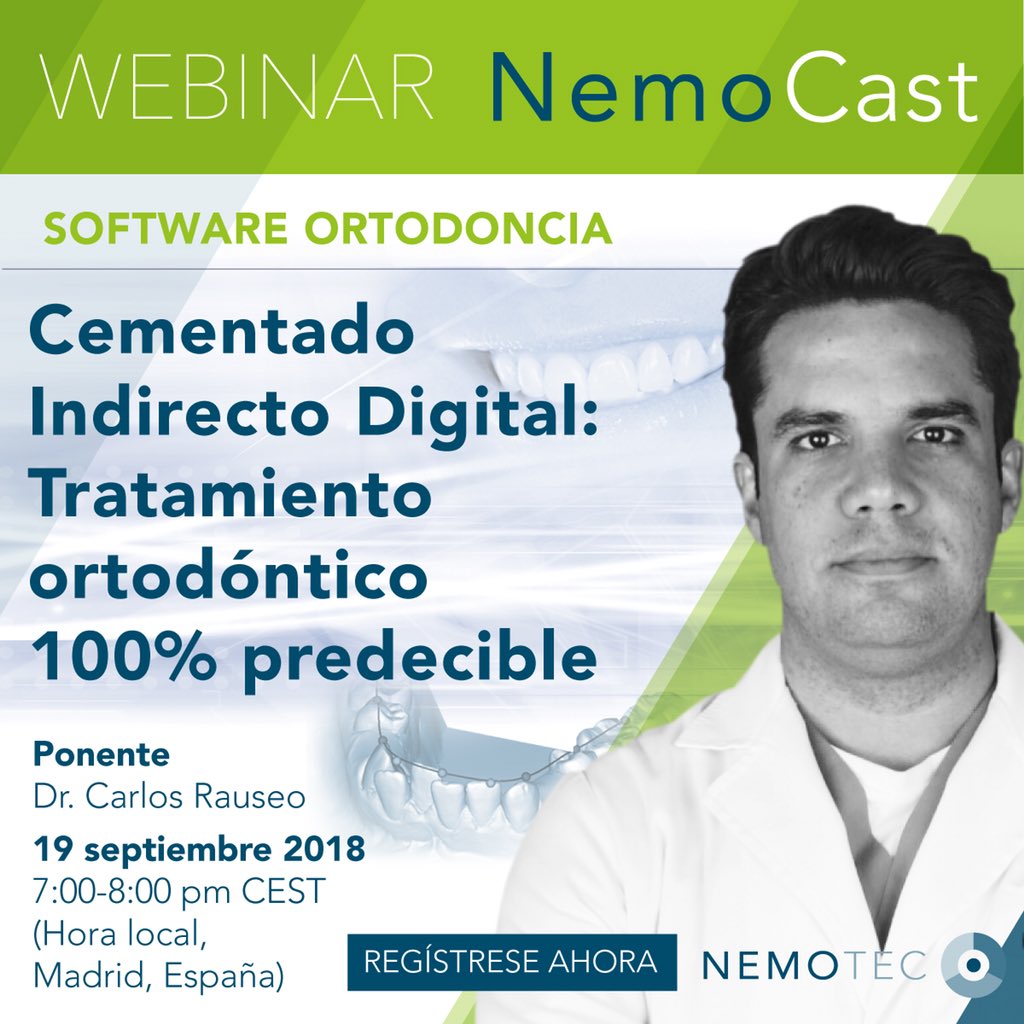 rauseortodoncia's tweet photo. Próximo Miércoles (19 de Sep)
1pmHora CCS.
. Te dejo el link para que te registres
.
https://t.co/lSMUrITeCS
. 
#nemocast #nemotec #ortodoncia #webinar https://t.co/HeSw3PVfCF