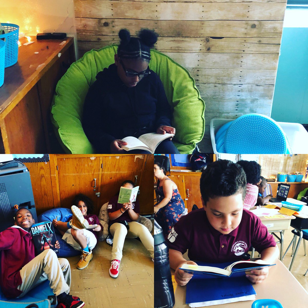 MS101_Bronx's tweet photo. Ms. Mannix’s students enjoyed their independent reading time today. #making8great #ms101 #championsforchildren #reading @District8Supt https://t.co/9FI0ydIIxC