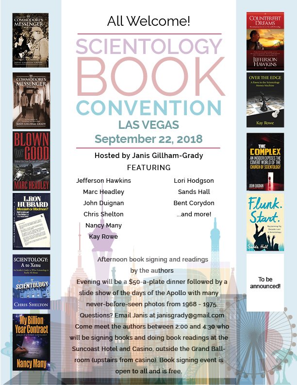 Less than two weeks away from the Scientology Book convention by authors who have left Scientology. Both of my Commodore's Messenger book I and II will be available. To those that have left reviews on amazon, thank you! It means alot.