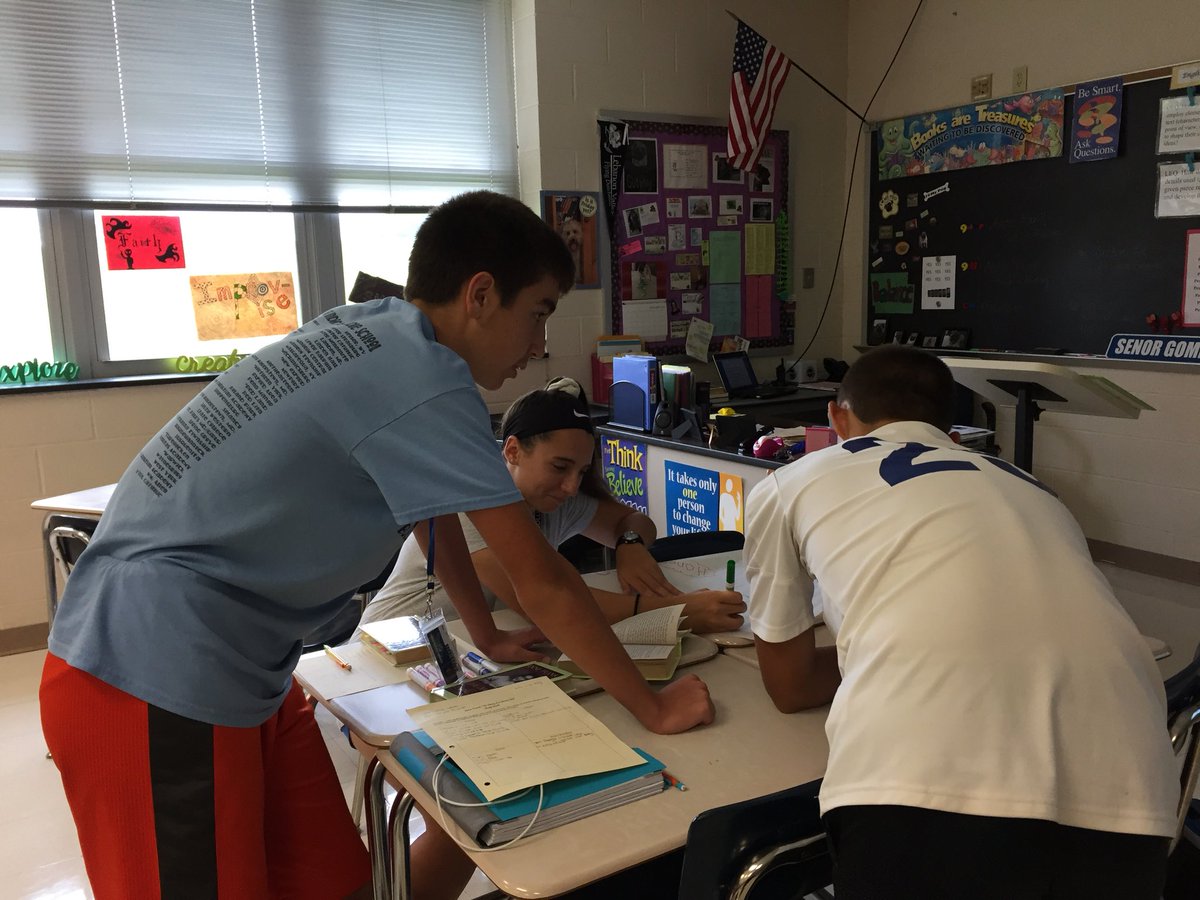 English 9 Honors students work together to analyze character traits of Anne Frank and find supporting evidence in her diary. <a href="/KDHS_Principal/">Heather C. Venne</a> <a href="/PSUCLB05/">Dr. Chad L. Brindle</a> #ramspride