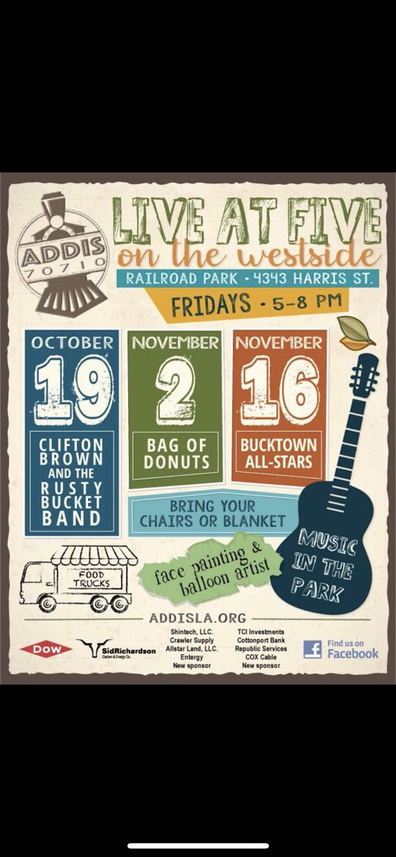 davtoups's tweet photo. #LiveAt5OnTheWestside #AddisProud #HopeToSeeYouThere #CliftonBrownAndTheRustyBucketBand #BagOfDonuts #BucktownAllStars https://t.co/qxKeHCUWZd
