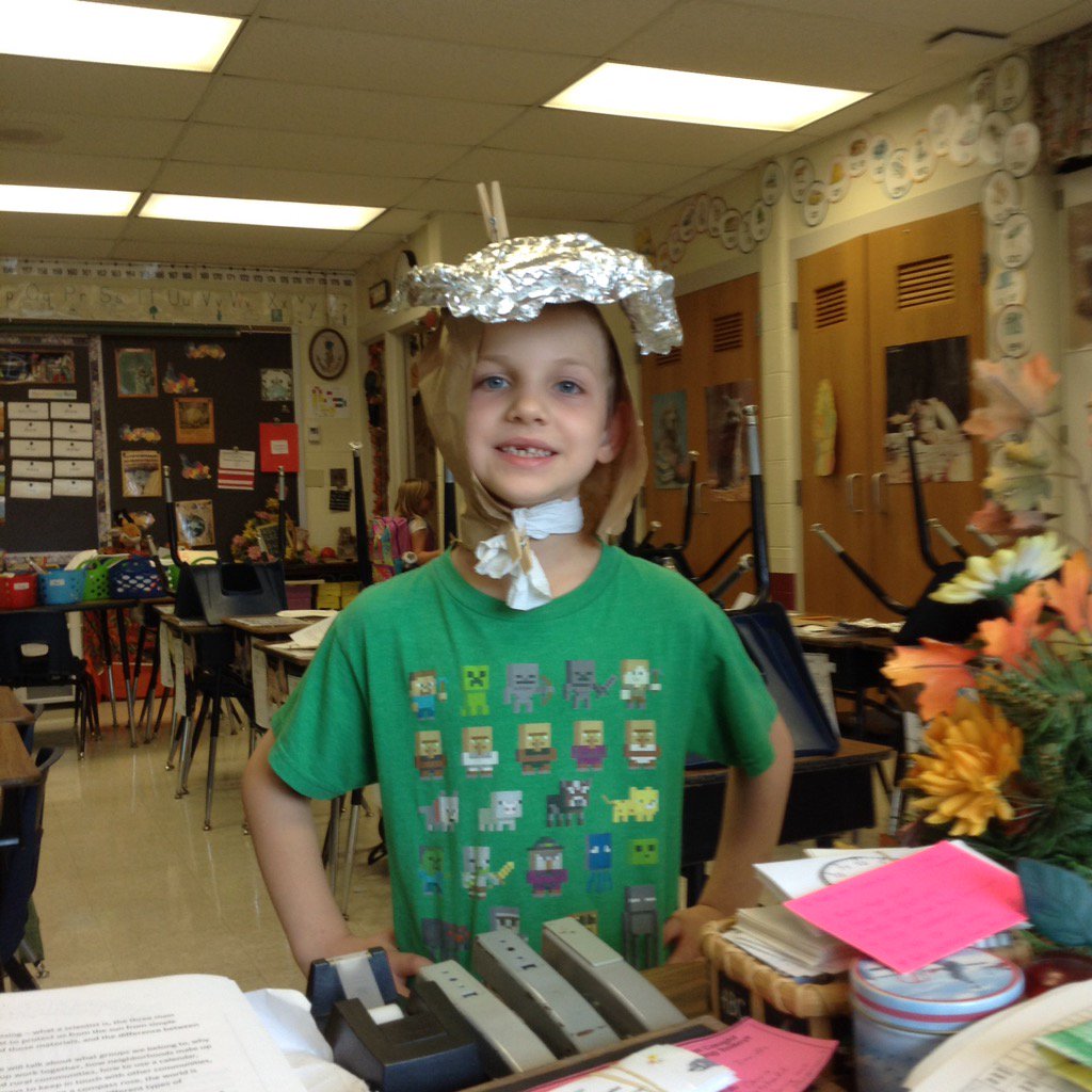 wsmith040859's tweet photo. Making hats based on properties of solids to keep sun off our face.and neck. https://t.co/GpHIv1N0GY