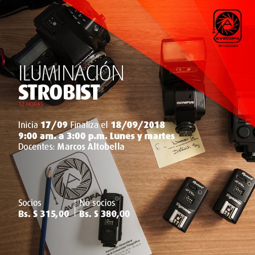 avecofa's tweet image. #Strobits 17/09 de 9am a 3pm+Info al 02127934623
#Curso #Fotografia