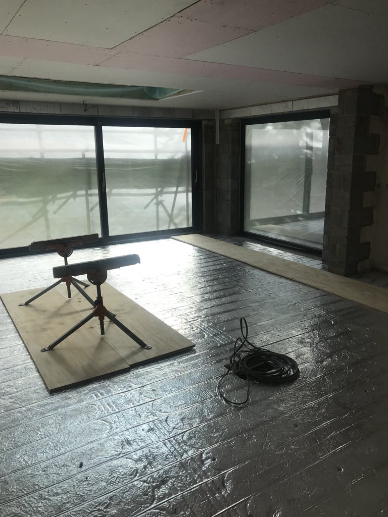 Complete downstairs of a large property under floor heated with insulated board all supplied by @Robbens_Systems