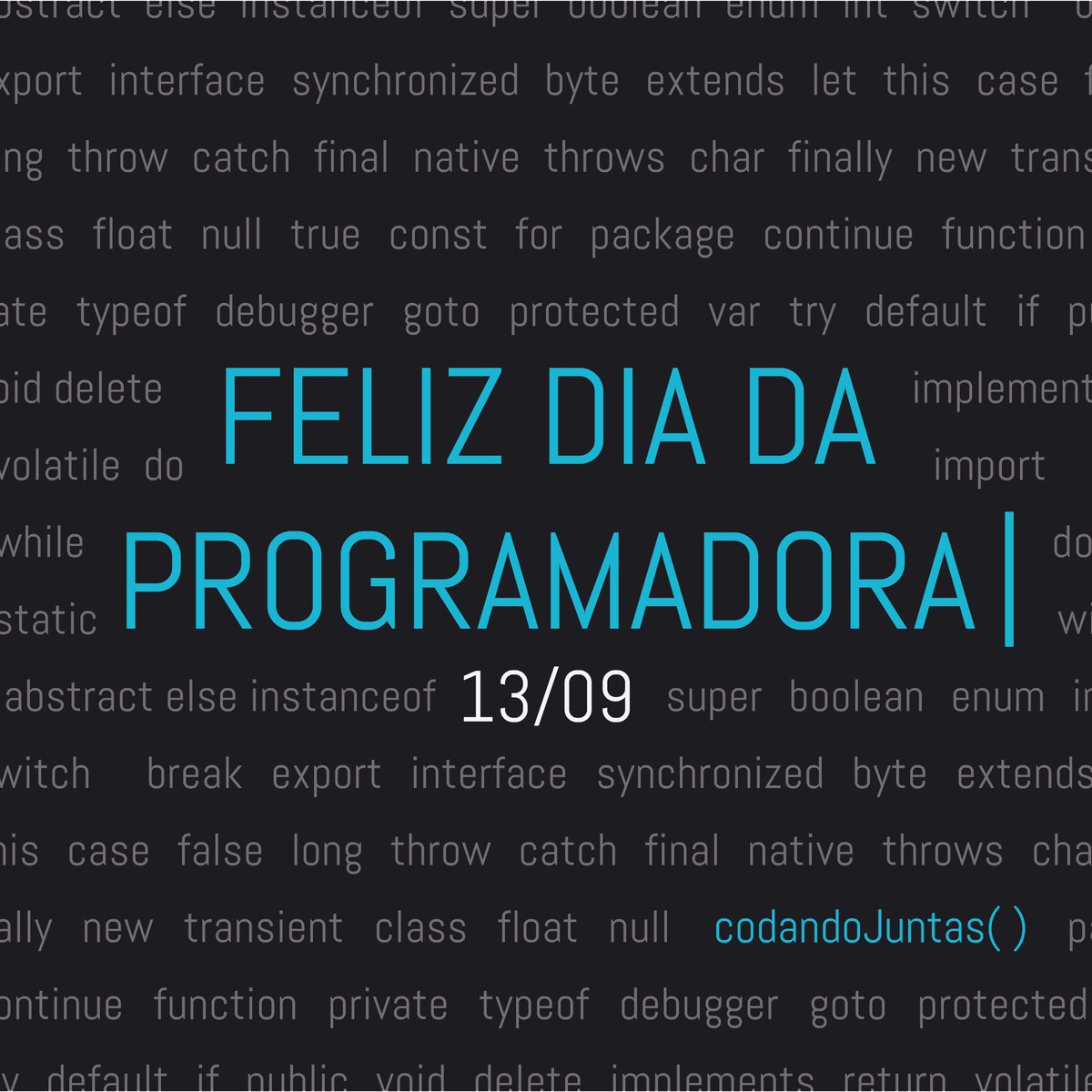 CodandoJuntas's tweet image. Para quem já trabalha na área há anos, para quem começou hoje. Para as minas que tão no #100DiasDeCodigo e para as que não estão também.
 
Feliz dia da programadora! 💜 

#CodandoJuntas