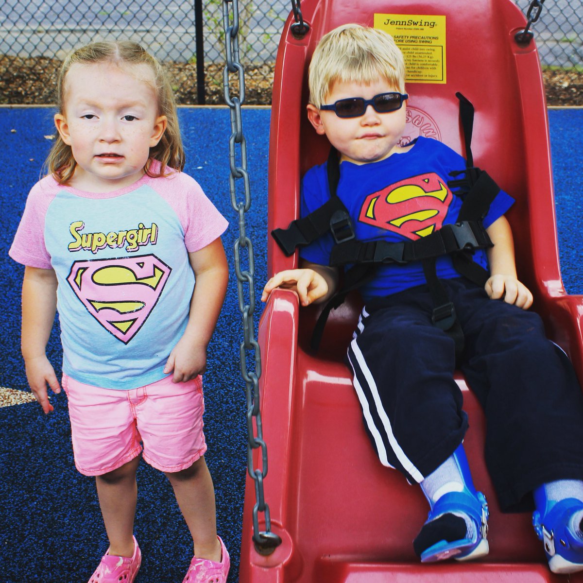 MeyerCenter's tweet photo. Combining our #superpowers to drain #hurricaneflorence strength๐ช๐ฆ We think itโs working! ๐ #meyercenter #specialneeds #superman #supergirl #superhero #savetheday #staysafe https://t.co/B06isIxqtu