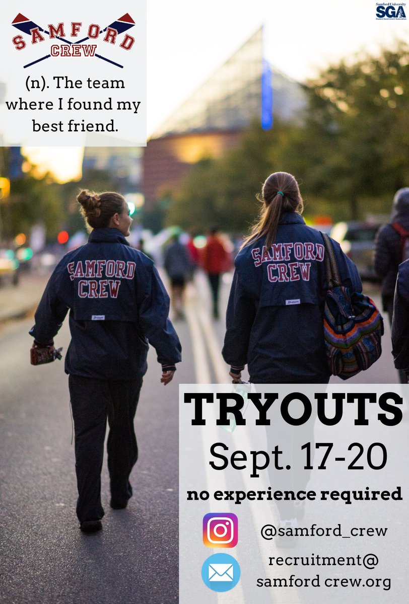 SamfordCrew's tweet image. Hey Samford, join us for tryouts next week! Can't wait to welcome new team members! @SamfordLead @ChooseSamford