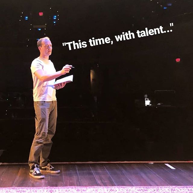 LexOperaHouse's tweet photo. Original @bwaygoeswrong cast member @gergrumbles gives delicate and insightful direction during our final rehearsal today.
#lexoperahouse #sharethelex #tourgoeswrong https://t.co/GeceZplMK9 https://t.co/jtifVywX19
