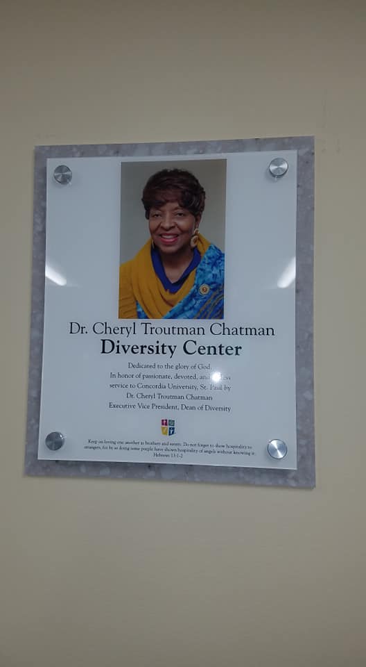 mollyminn's tweet photo. Celebrating Dr. Cheryl T. Chatman and the dedication of the Diversity center at @concordia #cometogethercommunity https://t.co/emfwXFIMxZ