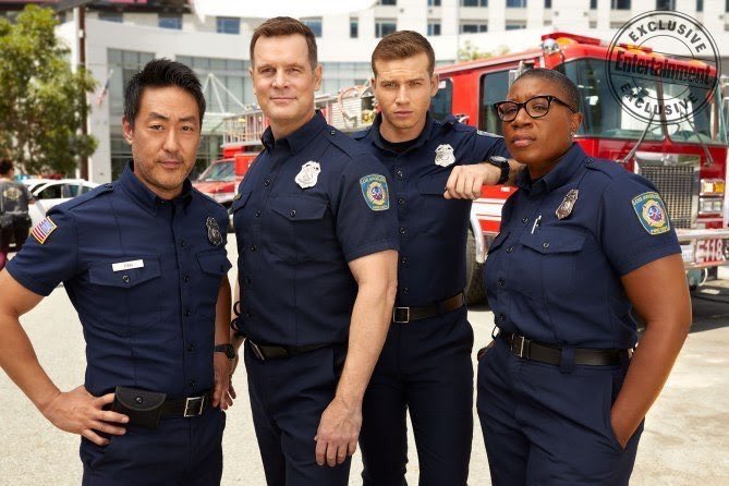 911NewsUpdates's tweet image. Angela Bassett, Peter Krause, Kenneth Choi, Oliver Stark, and Aisha Hinds for Entertainment Weekly. #911onFOX