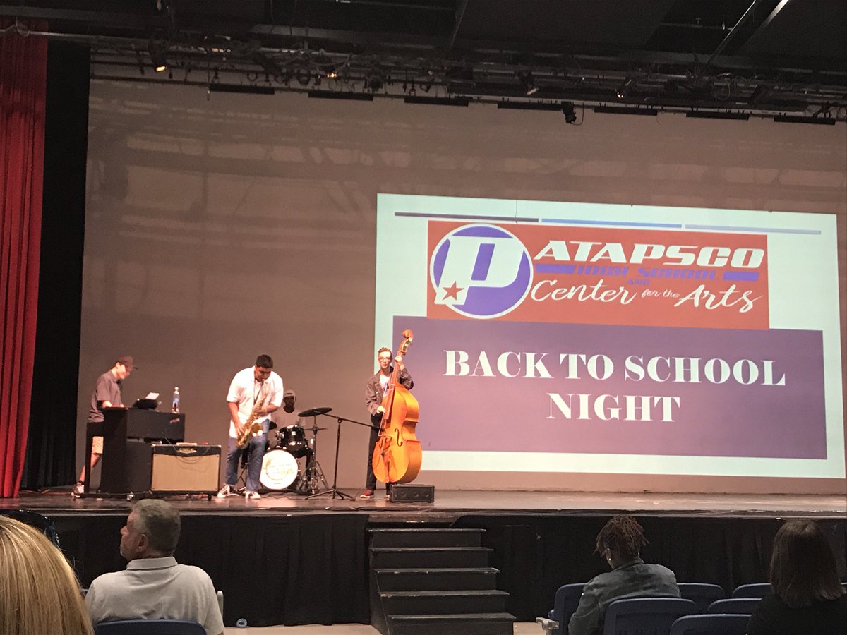 “Colors” jazz quartet opening <a href="/PatapscoPatriot/">Patapsco Patriot</a> Back to School Night!  I love hearing our former students❤️ #talent  <a href="/PatapscoBand/">Patapsco Band</a> @CraigTReed_PHS @BCPSMusic
