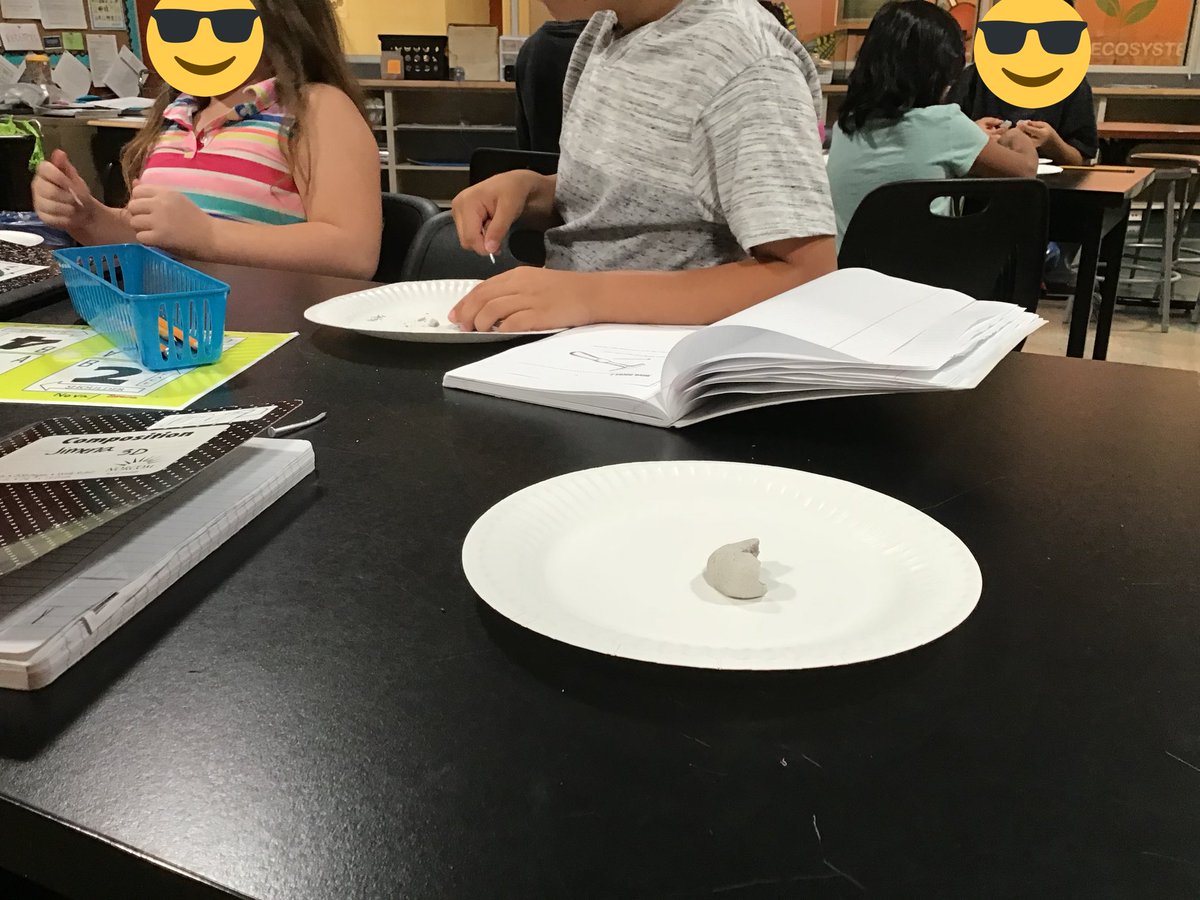 haleyhuberty's tweet photo. “We are breaking our rocks with tools to figure out what’s inside.”

#twittertakeover by Mr. DeArman’s third grade class. https://t.co/GXzSk3bvBz