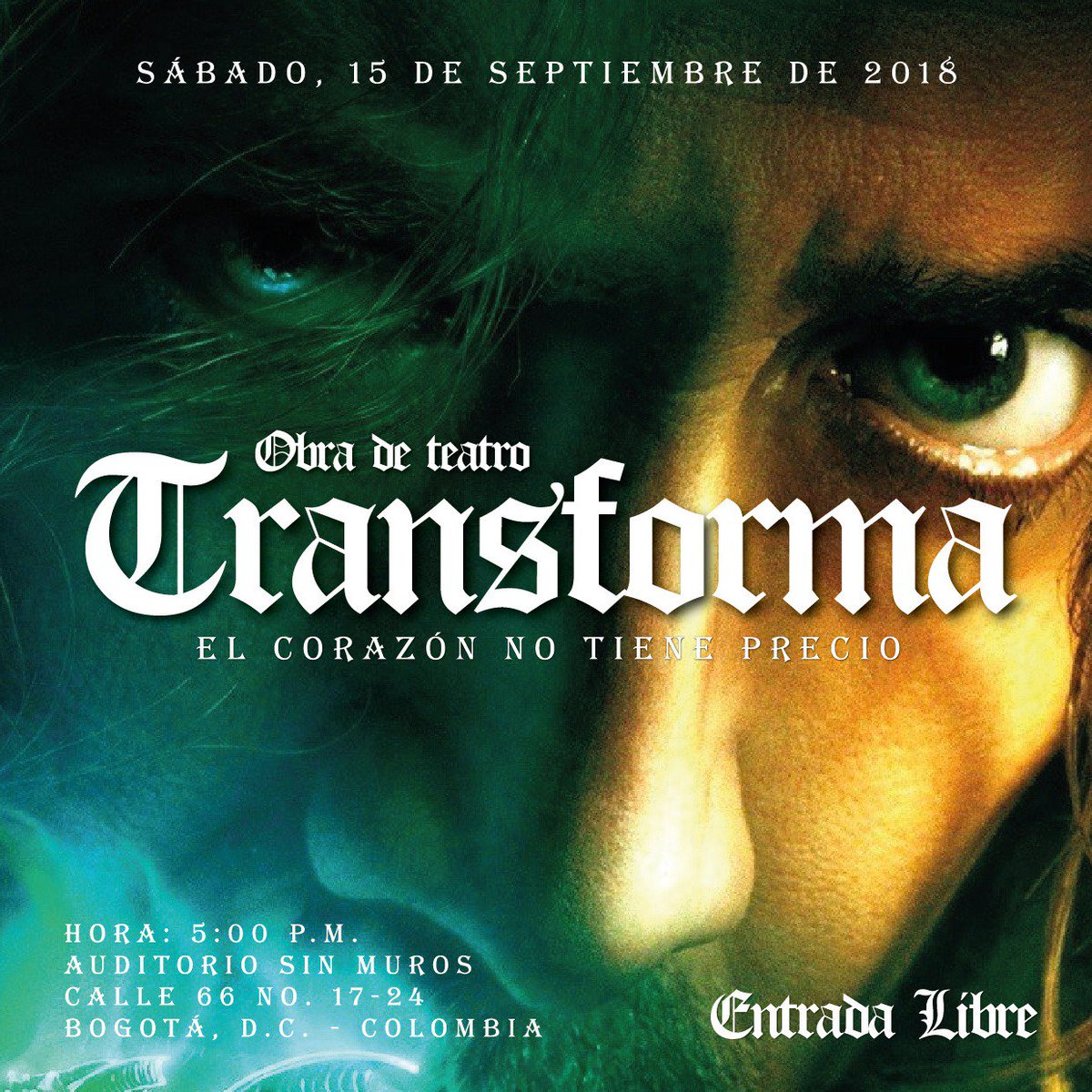 RADIOSINMUROS's tweet photo. Este Sábado nos vemos a las 5 pm en Sin Muros Ministerio Internacional con la obra de teatro Transforma El Corazon No Tiene Precio ***Entrada Libre***Invita a un amig@ 😎 #Transforma2018 https://t.co/q23ZmprJoH