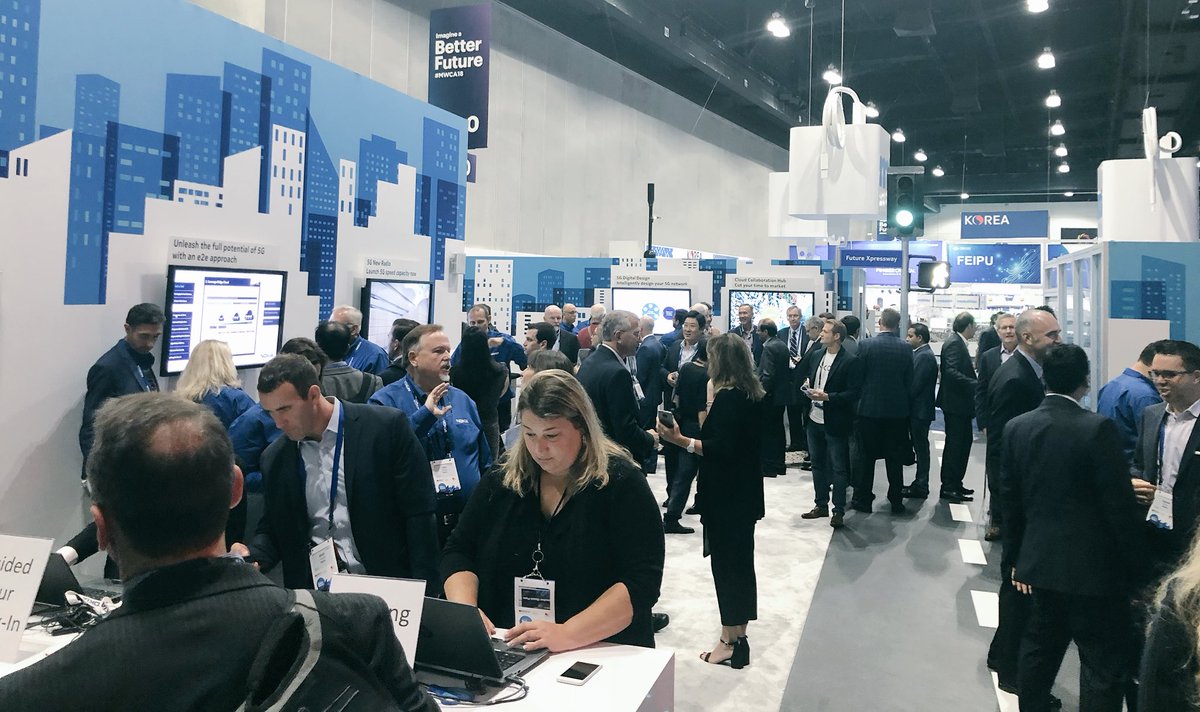 claudiaromh's tweet image. Another busy day at #MWC18. Our customers are going from one demo to another and are delighted by the capabilities of @nokia’s portfolio. #5G