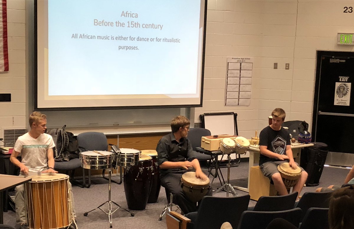 Sisler_Arap_SS's tweet image. A huge s/o to Max &amp;amp; his band (Everett and Michael) for sharing, performing and teaching us about the influence that African root music had on American music and history! 
#ArapClassrooms2018 #AmericanHistoryThroughMusic